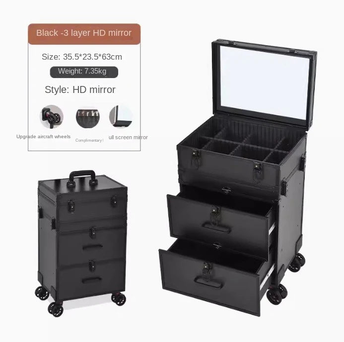 3-in-1 Makeup Rolling Luggage