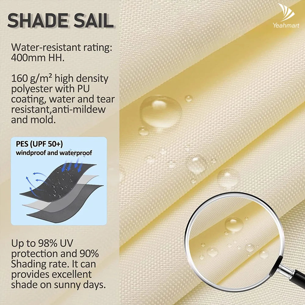 Waterproof Triangle Sun Shade Sail Canopy