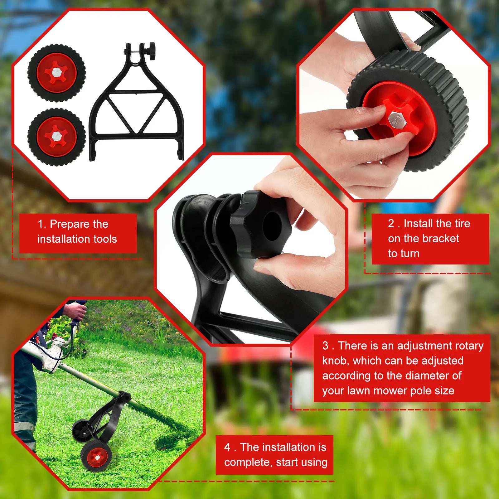 Universal Lawn Mower Support Wheel