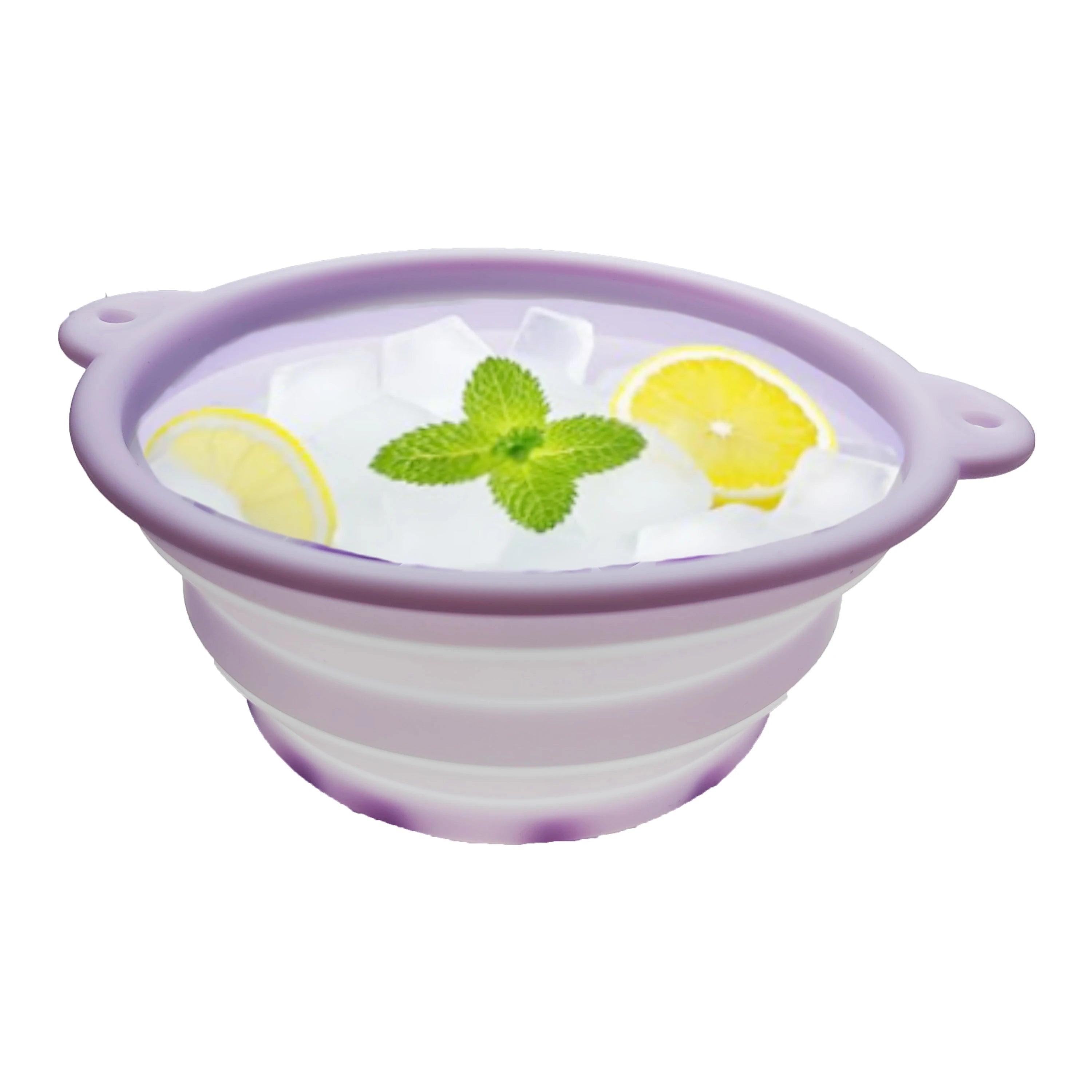 Portable Foldable Silicone Ice Basin With Built-in Ice Tray