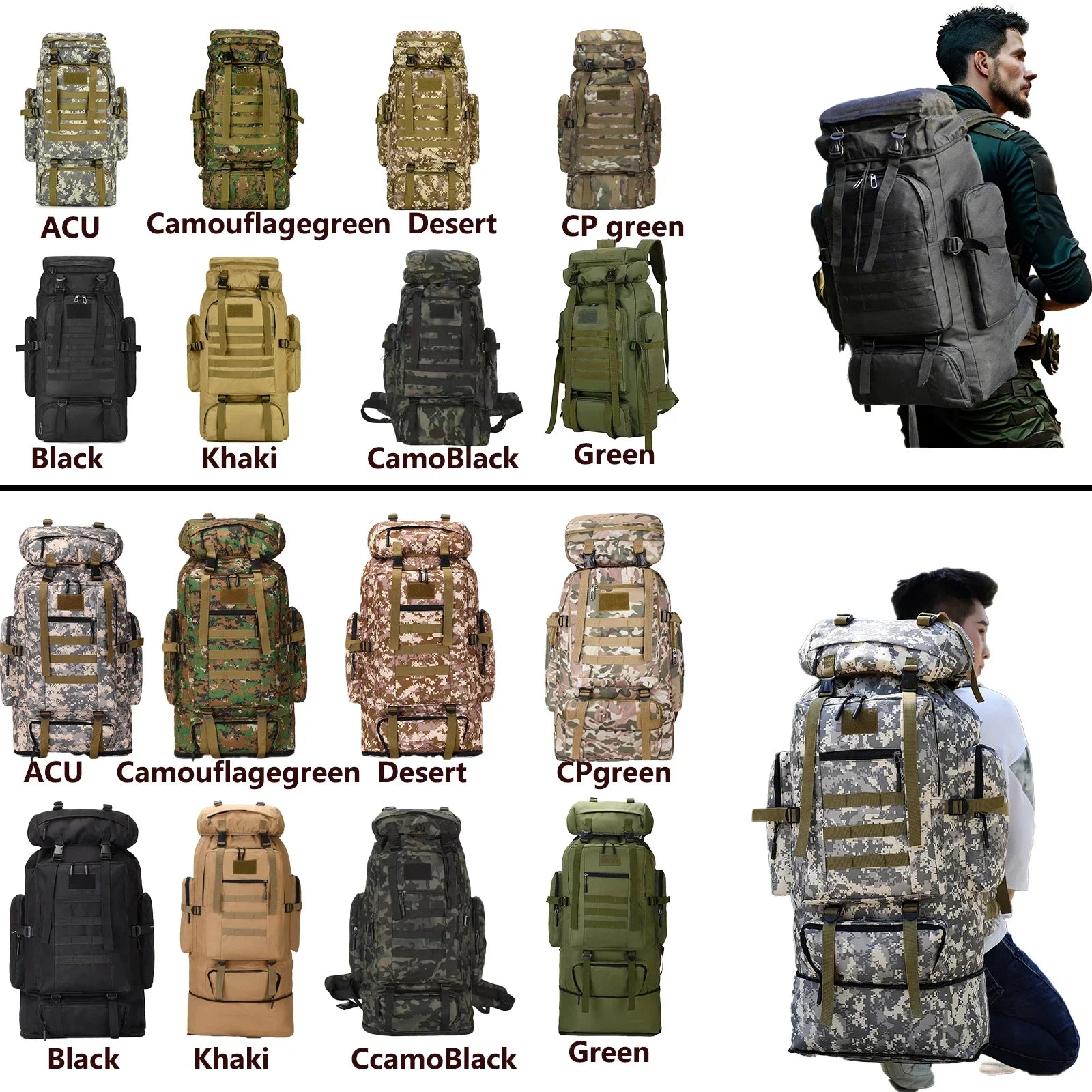 80L/100L Mountaineering Tactical Backpack
