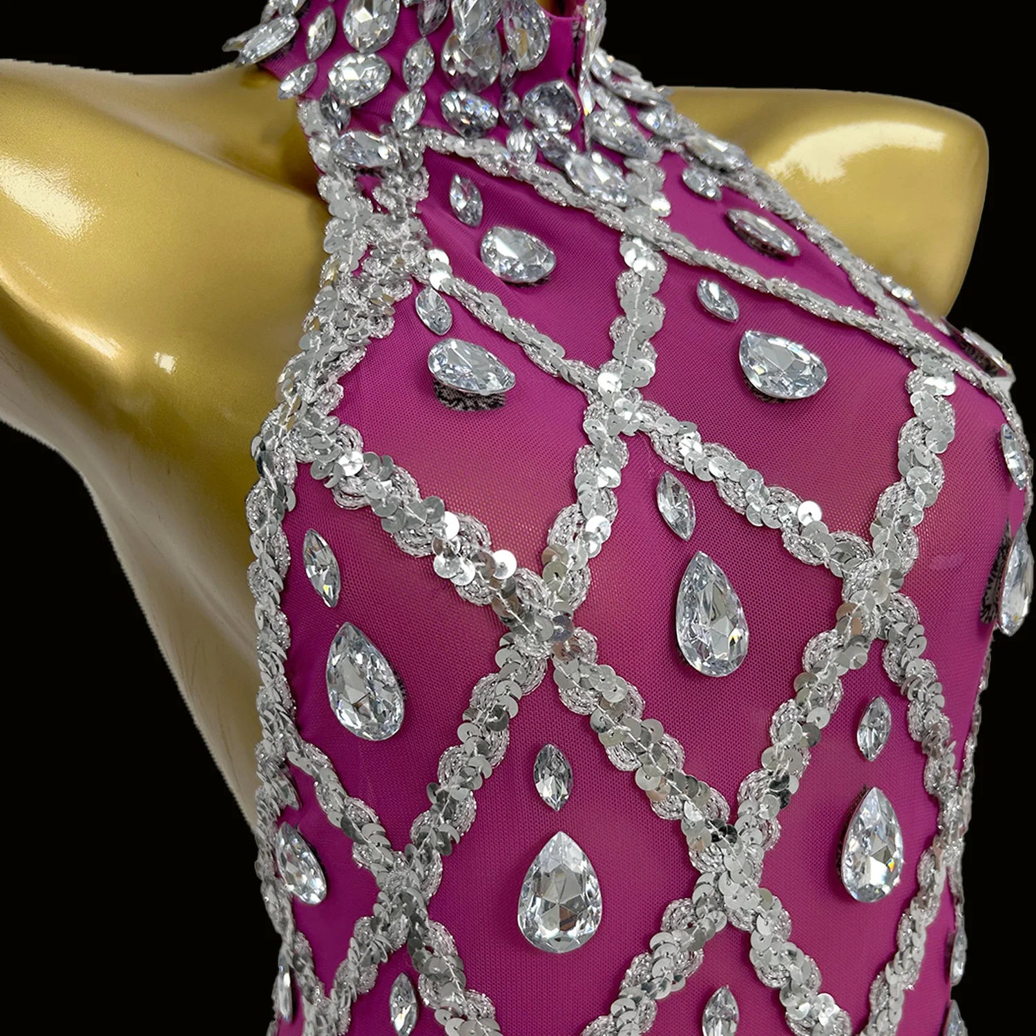 New Rhinestone Sequined Sleeveless Floor Length Dress for Dance Sexy Backless Tight Dress Holiday Party Club Birthday Dress