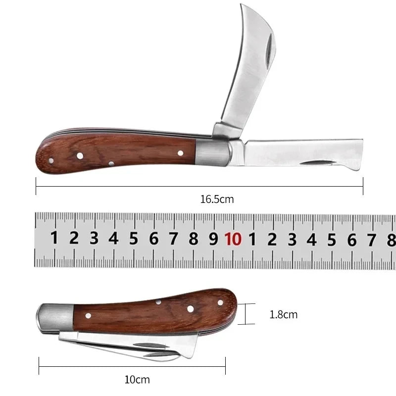 Stainless Steel wood Handle Pruning Knife