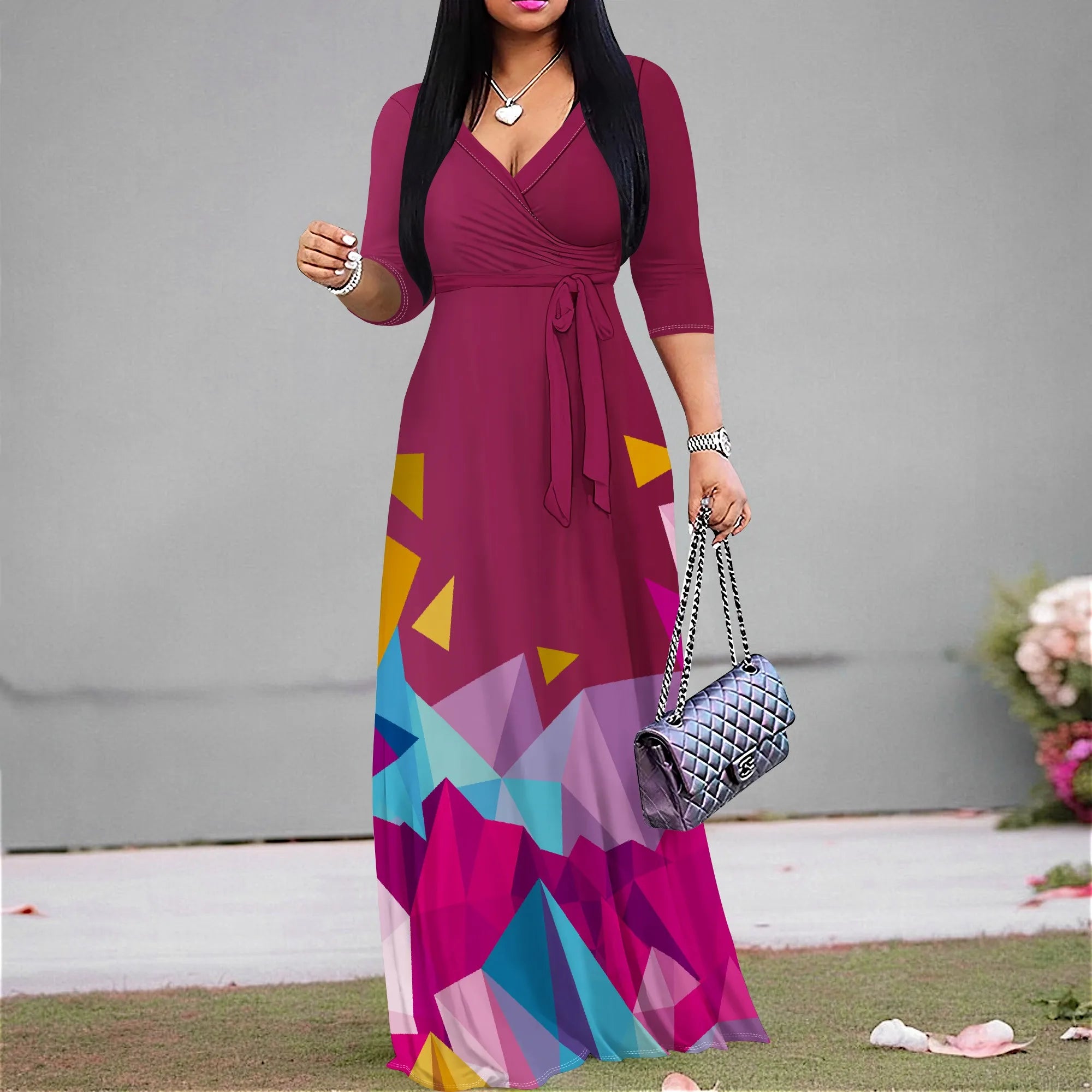 Women's Long Print Maxi Dress