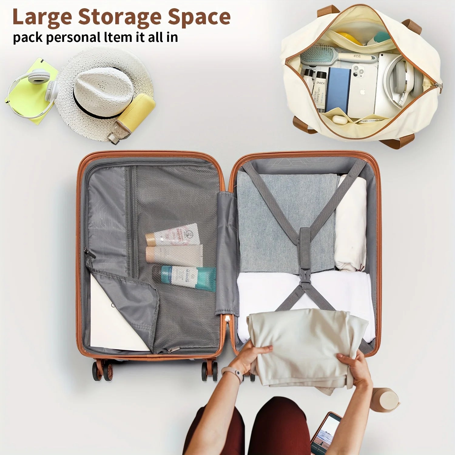 3-Piece Lightweight Hard Shell Suitcase Set