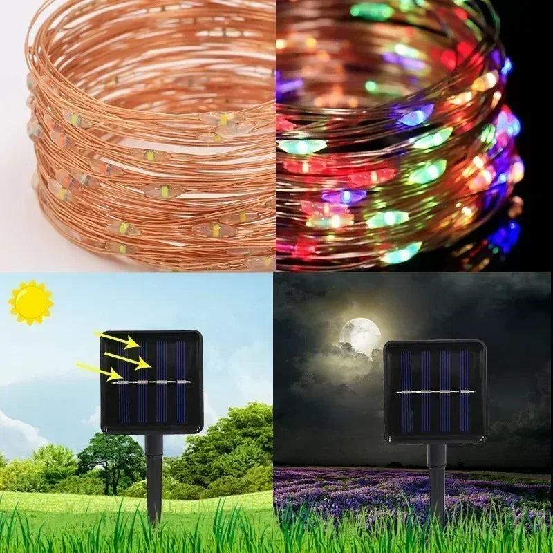 1 Set of Waterproof Outdoor Solar Light Strings