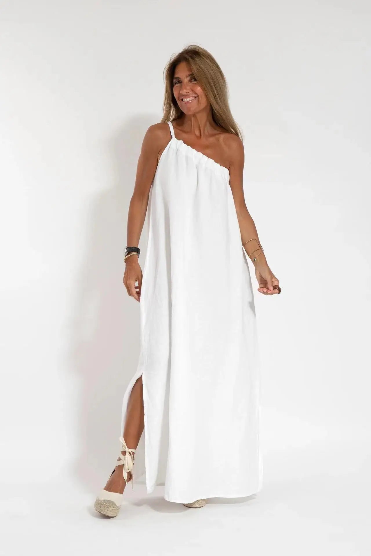 Women's Sleeveless Loose-fitting Spring Cotton Linen Dress