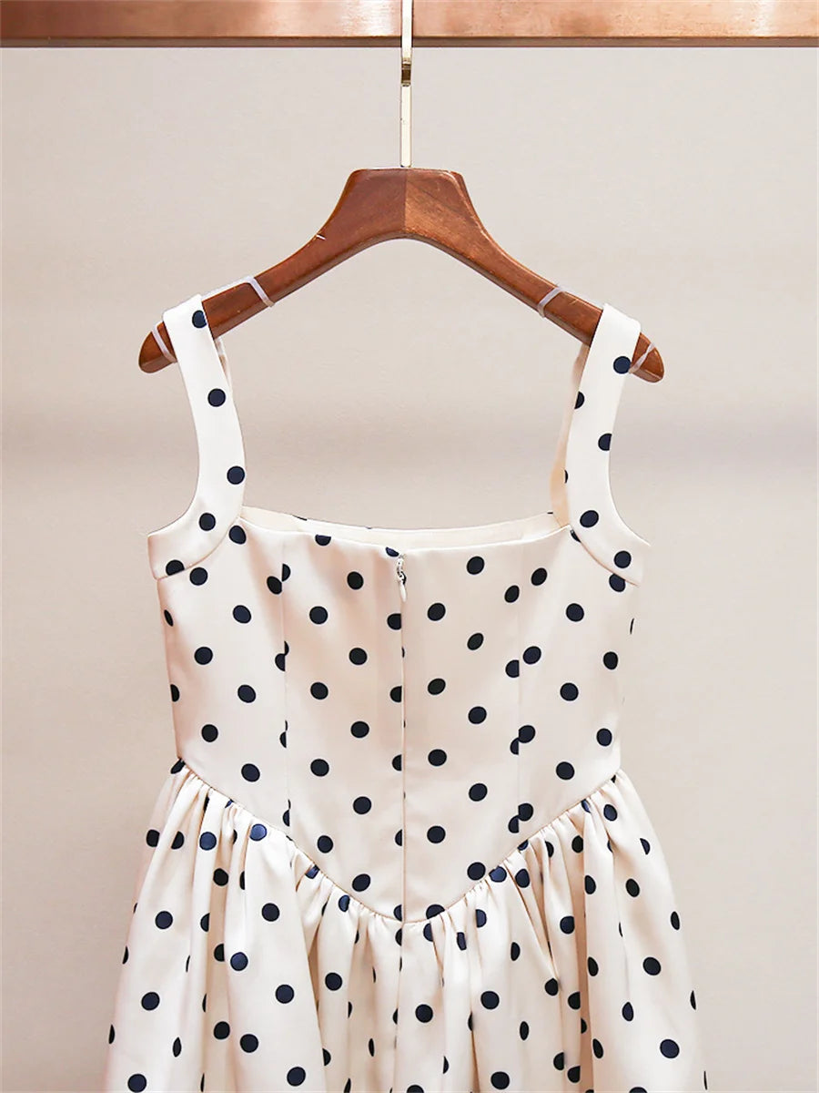 traf 2025 woman suspender skirt satin polka dot print corset sexy ladies dress y2k clothes New high quality party mini skirt bra