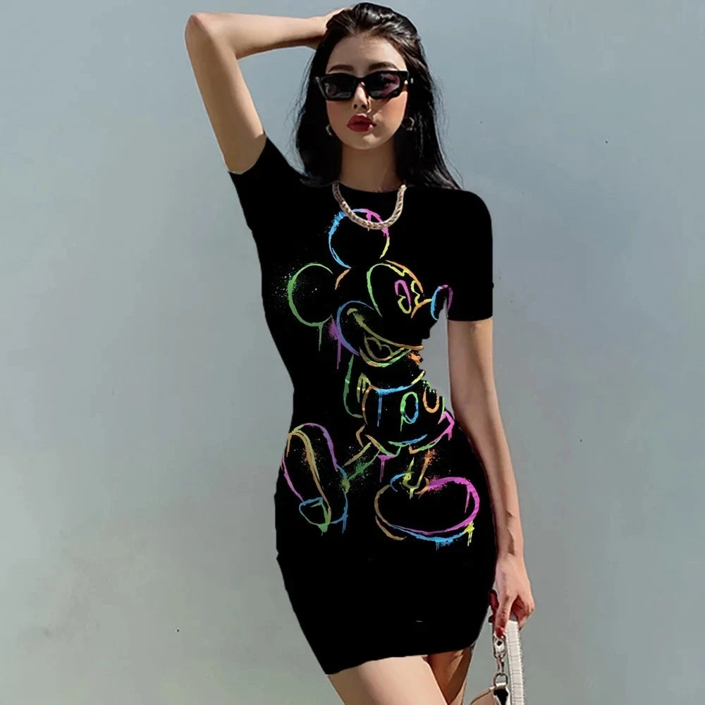 Disney Cartoon Print Minnie Mouse Dress