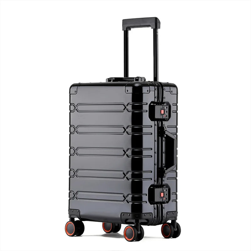All-aluminum-magnesium alloy trolley suitcase