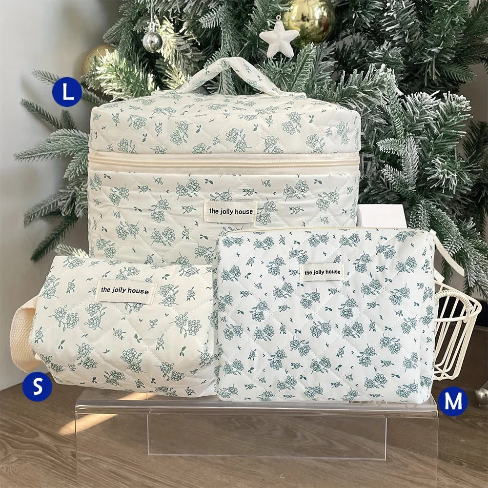 1pcs Quilted Cotton Makeup Bag