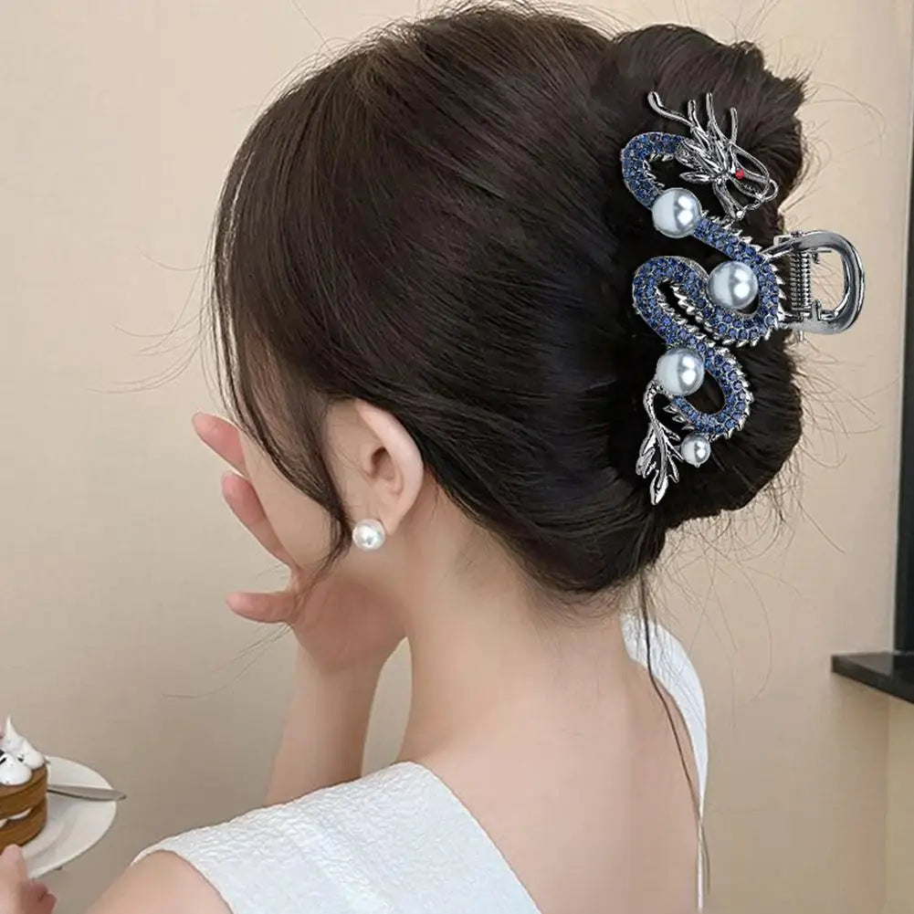 Blue Dragon Hairpin With Pearl Hair Claw