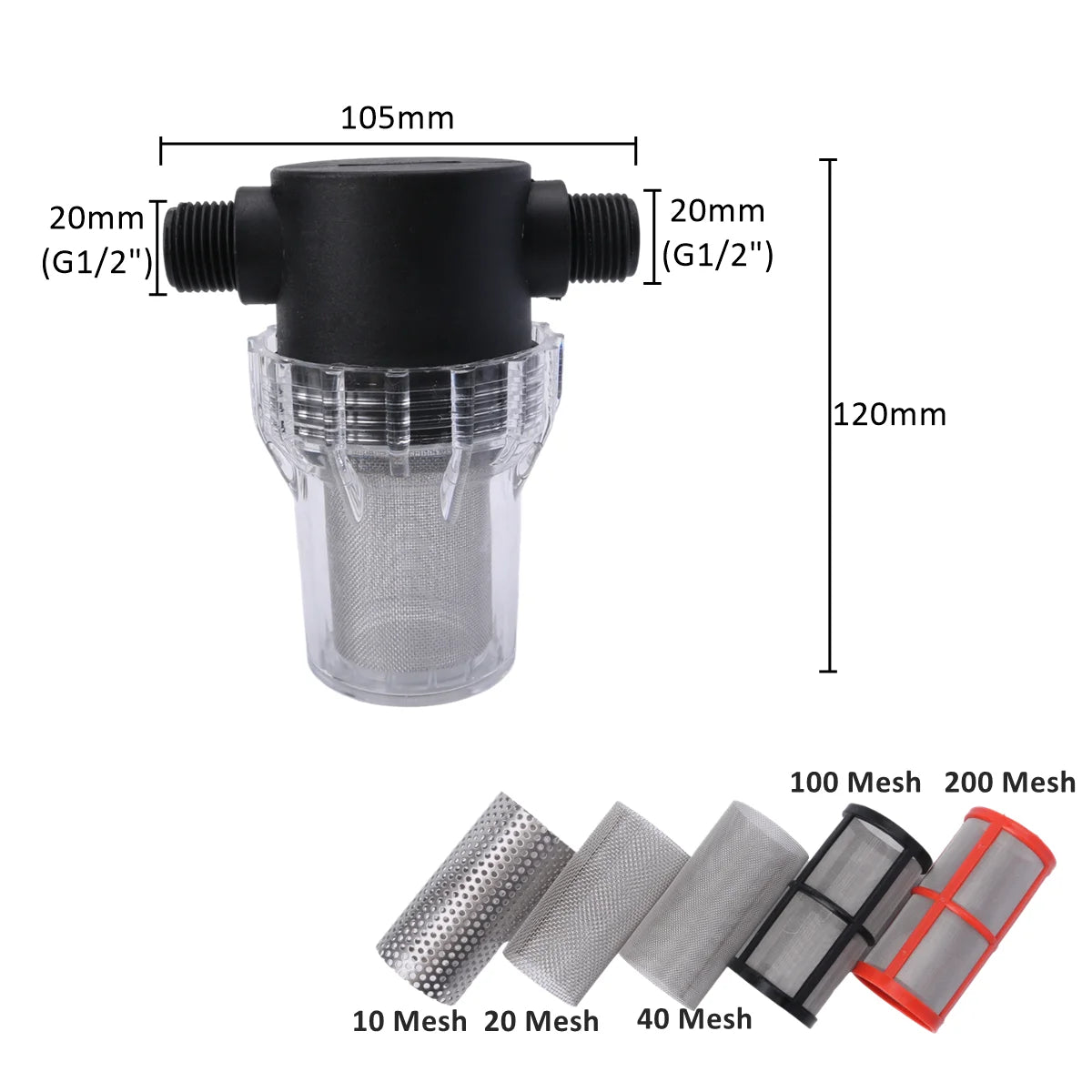 1pc Thread Stainless Steel Water Filter