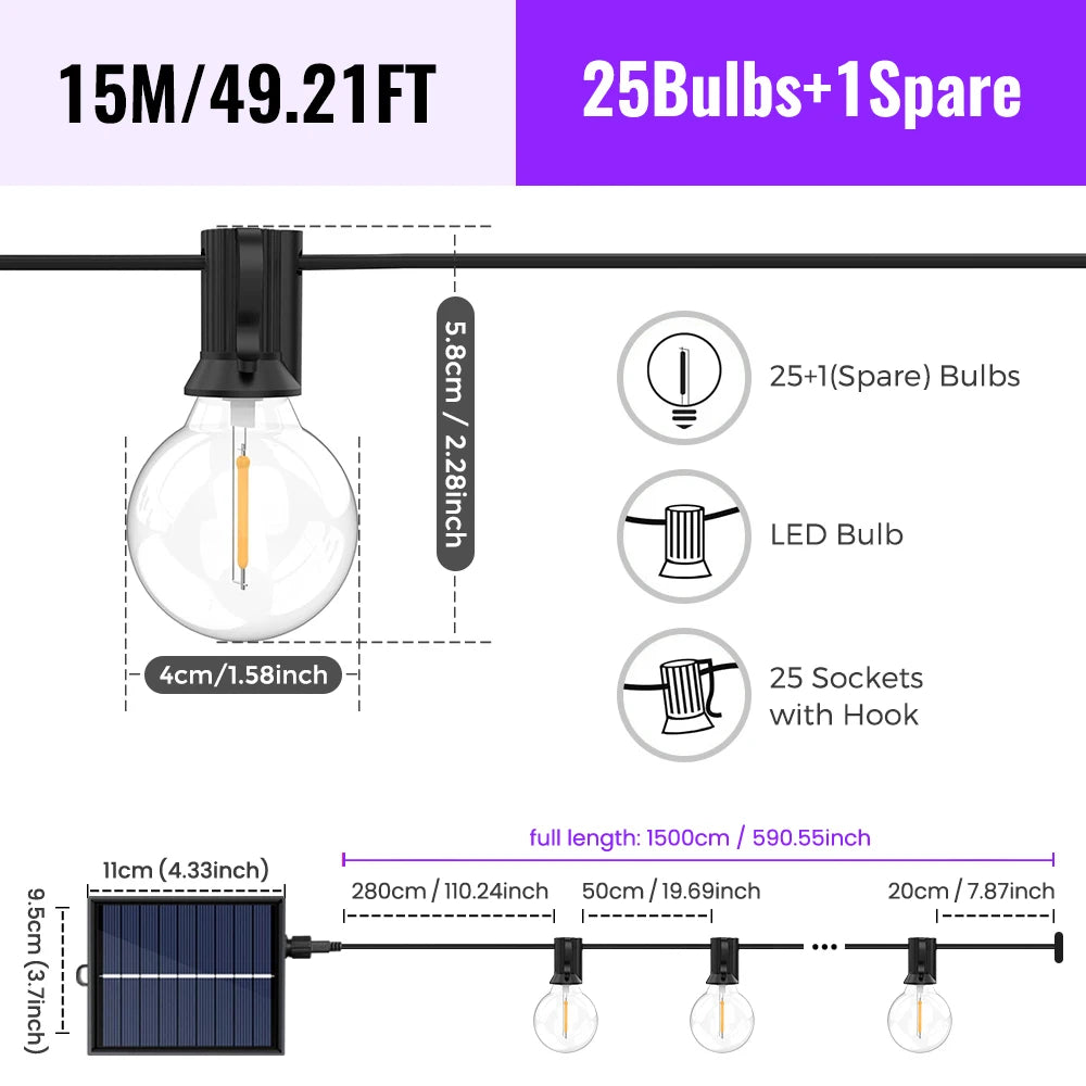 Outdoor Solar String Lights