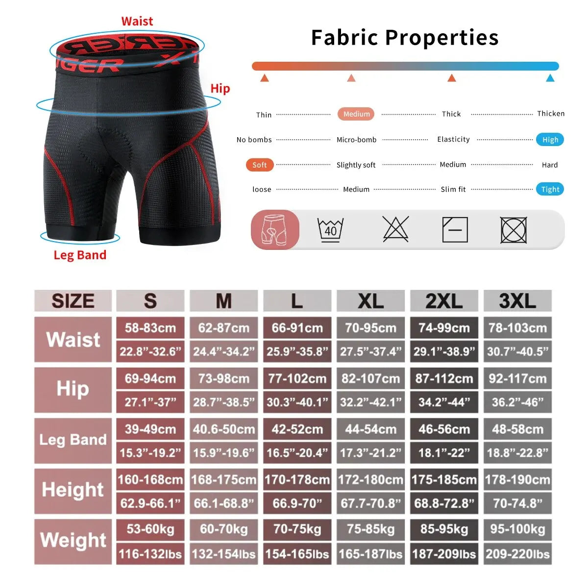 Mesh Cycling Underwear Gel Pad Shockproof MTB Bike Shorts