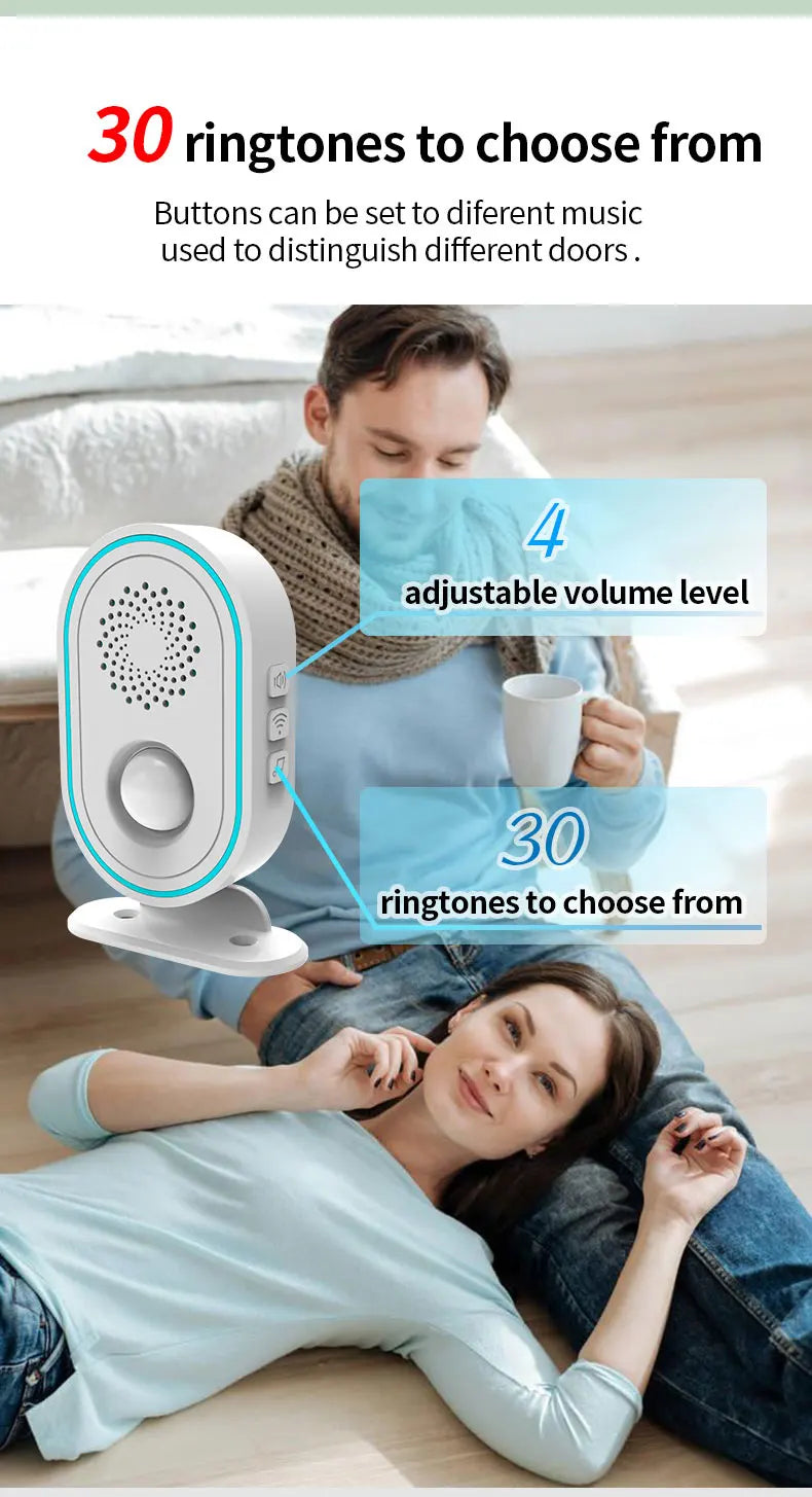 Tuya Wifi Home Security Alarm System Or 433MHz Wireless Receiver Smart Welcome Ding Dong Chime Ringtone PIR Motion Detect Device