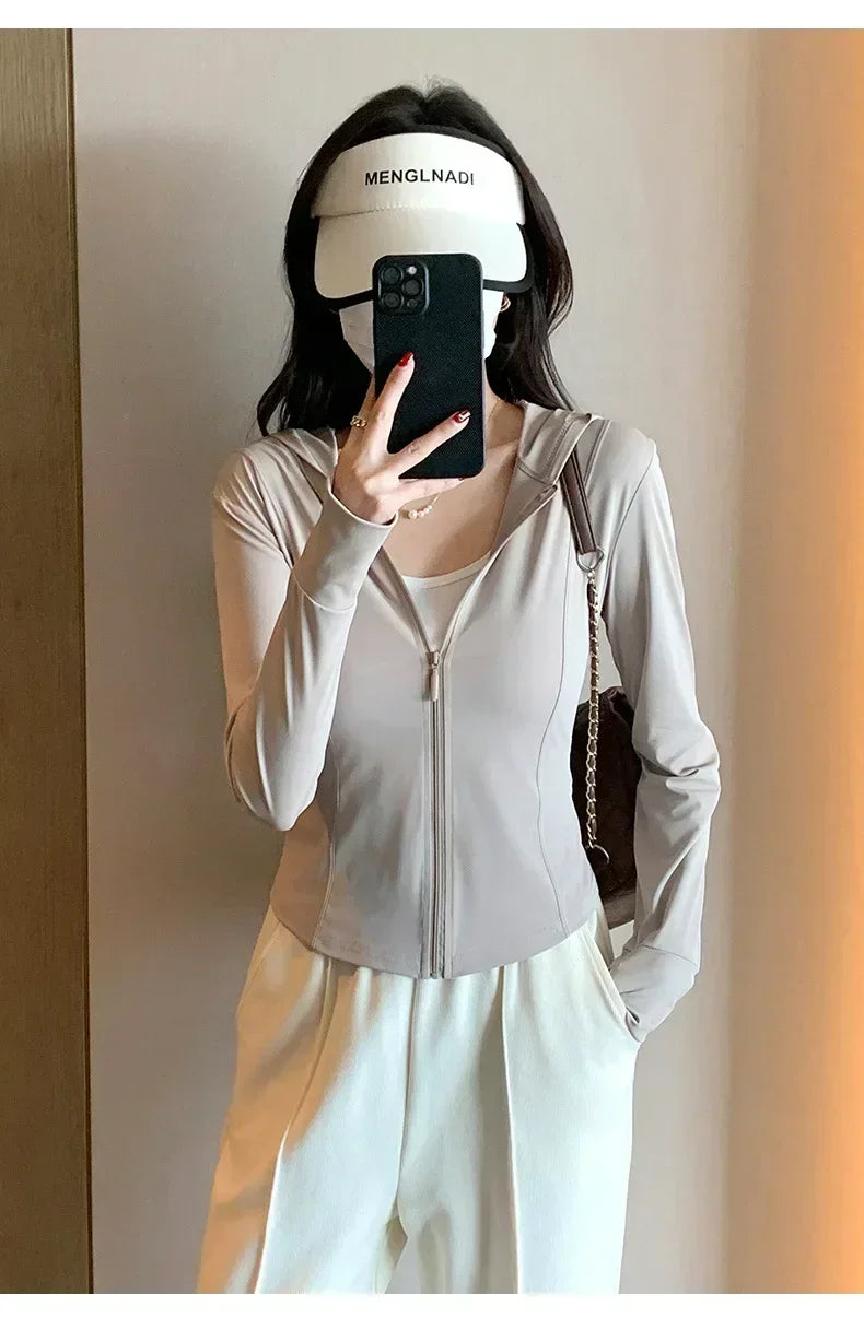 Sports Coat Hoodies Women Sweatshirt Sun Protective Clothing UV Protective Clothing Is Cool and Breathable JackeWomen Jacket