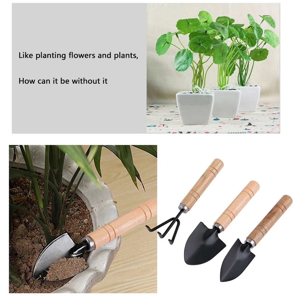 3Pcs/Set Shovel Rake Mini Garden Tools for Kids