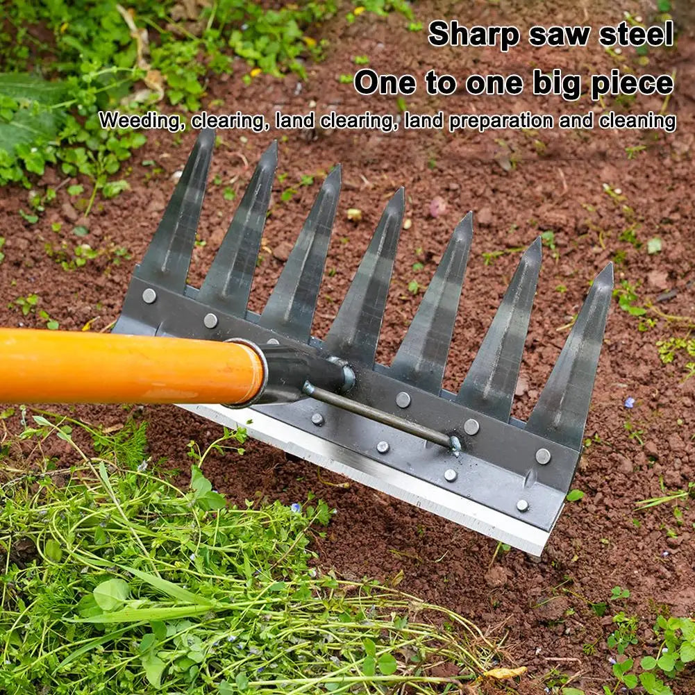 Heavy-Duty Steel Garden Hand Weeding Rake