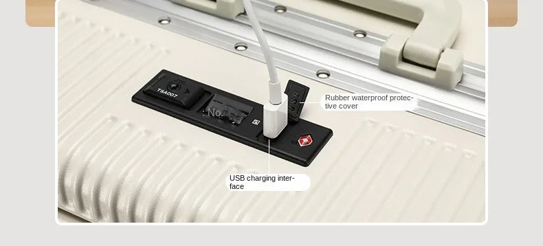 Aluminum Suitcase Front Opening Rolling Luggage