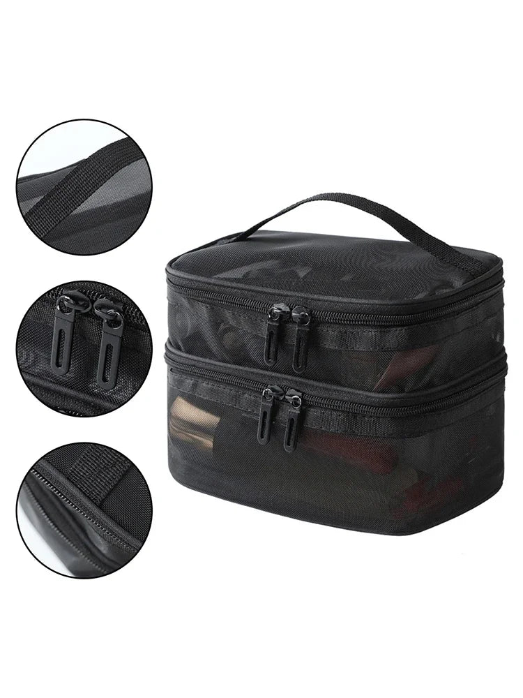 Double Layer Mesh Makeup Bag