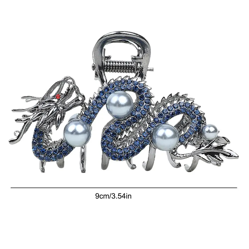 Blue Dragon Hairpin With Pearl Hair Claw