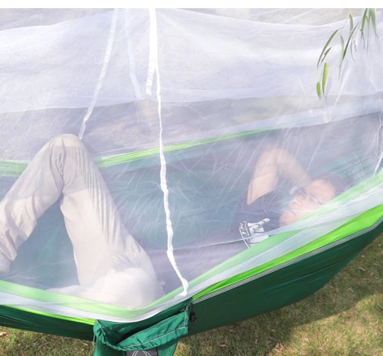 Single and Double Size Nylon Fabric Portable Travel Hammock
