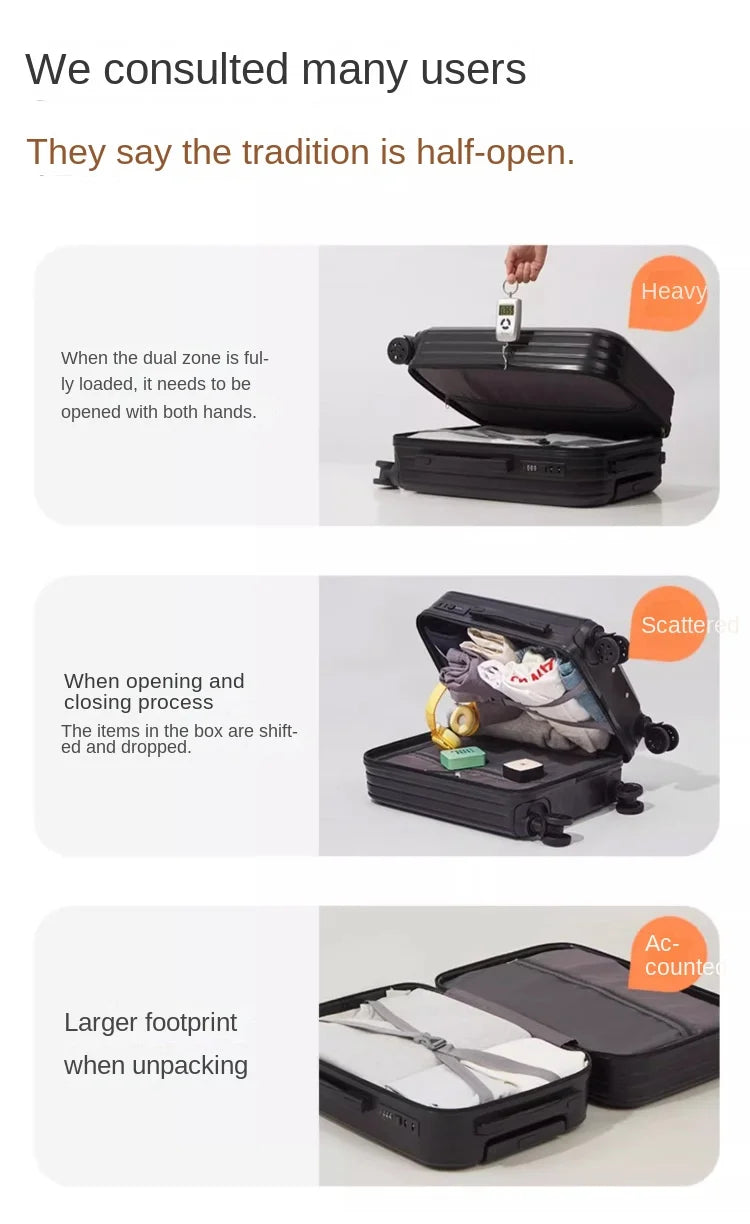 Wide Trolley Carry-on Suitcase