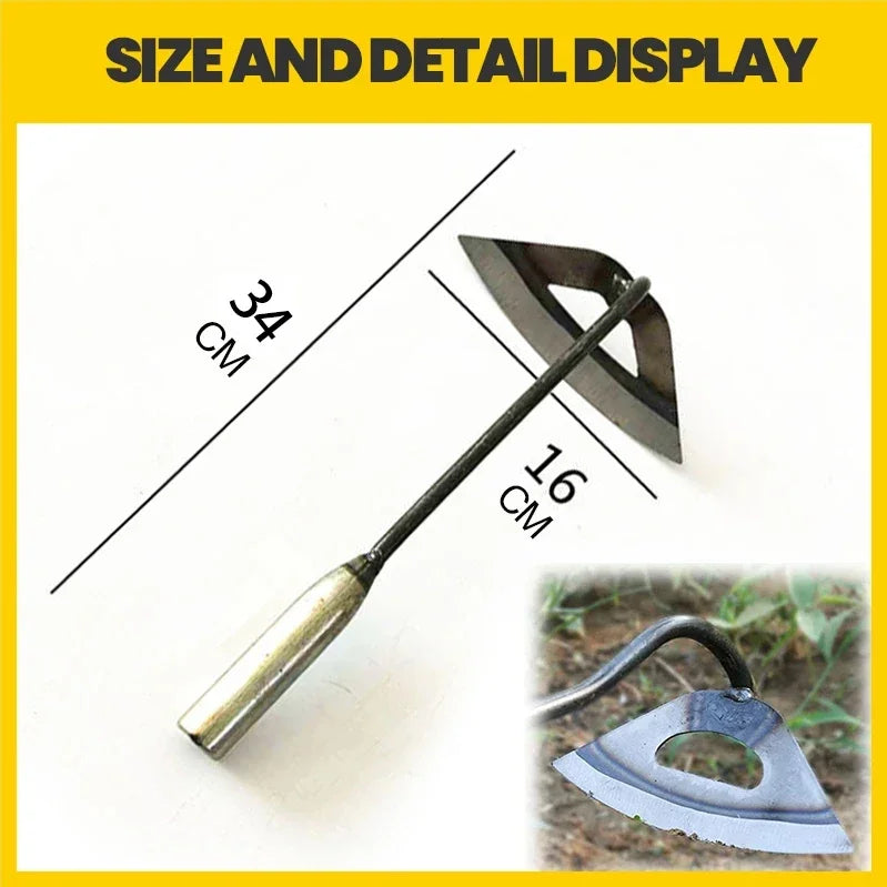 All-Steel Hardened Hollow Hoe Handheld Weeding Rake