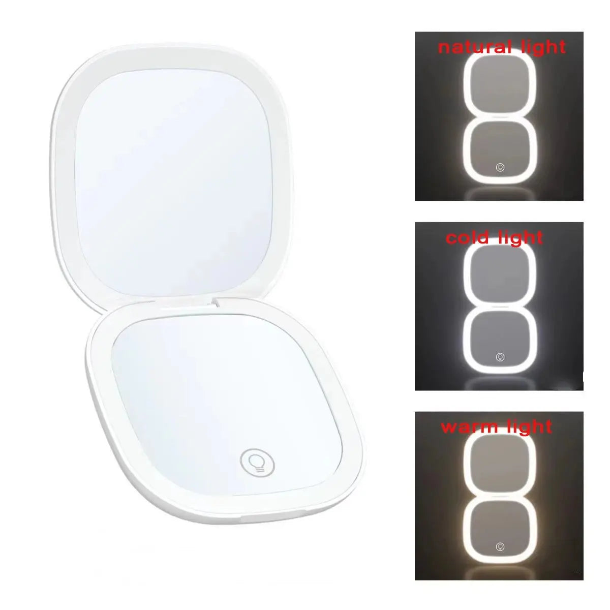 Led Magnifying Small Folding Makeup Mirror