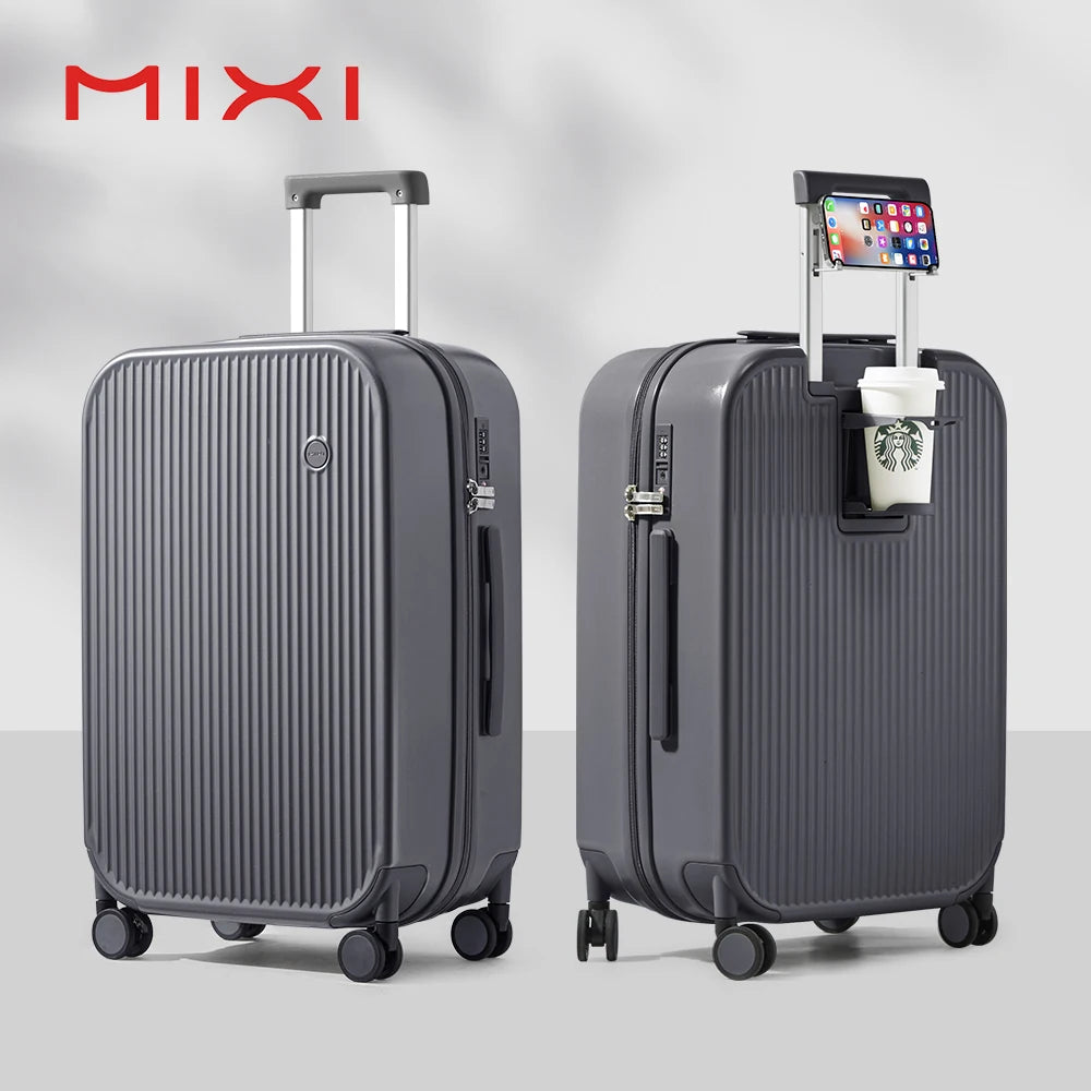 Carry On Luggage with Cup Phone Holder