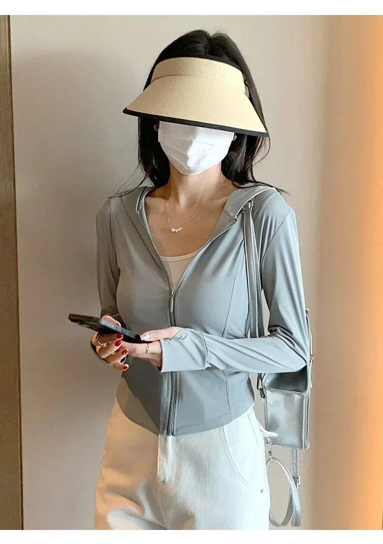 Sports Coat Hoodies Women Sweatshirt Sun Protective Clothing UV Protective Clothing Is Cool and Breathable JackeWomen Jacket
