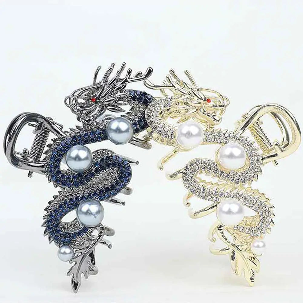 Blue Dragon Hairpin With Pearl Hair Claw