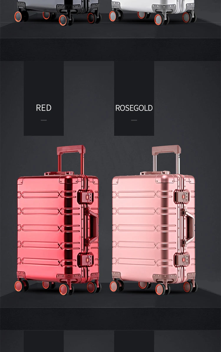 All-aluminum-magnesium alloy trolley suitcase