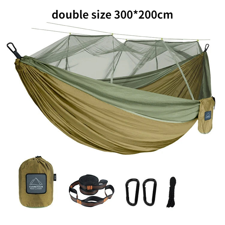Single and Double Size Nylon Fabric Portable Travel Hammock