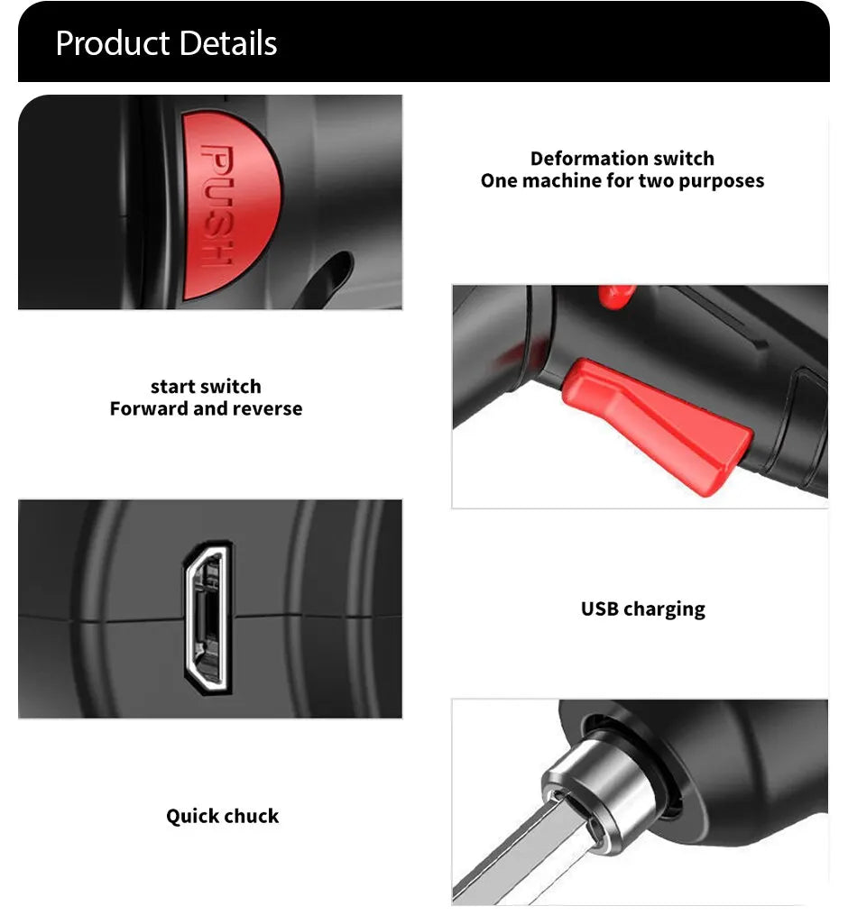 Electric Drill Cordless Power Tools Set