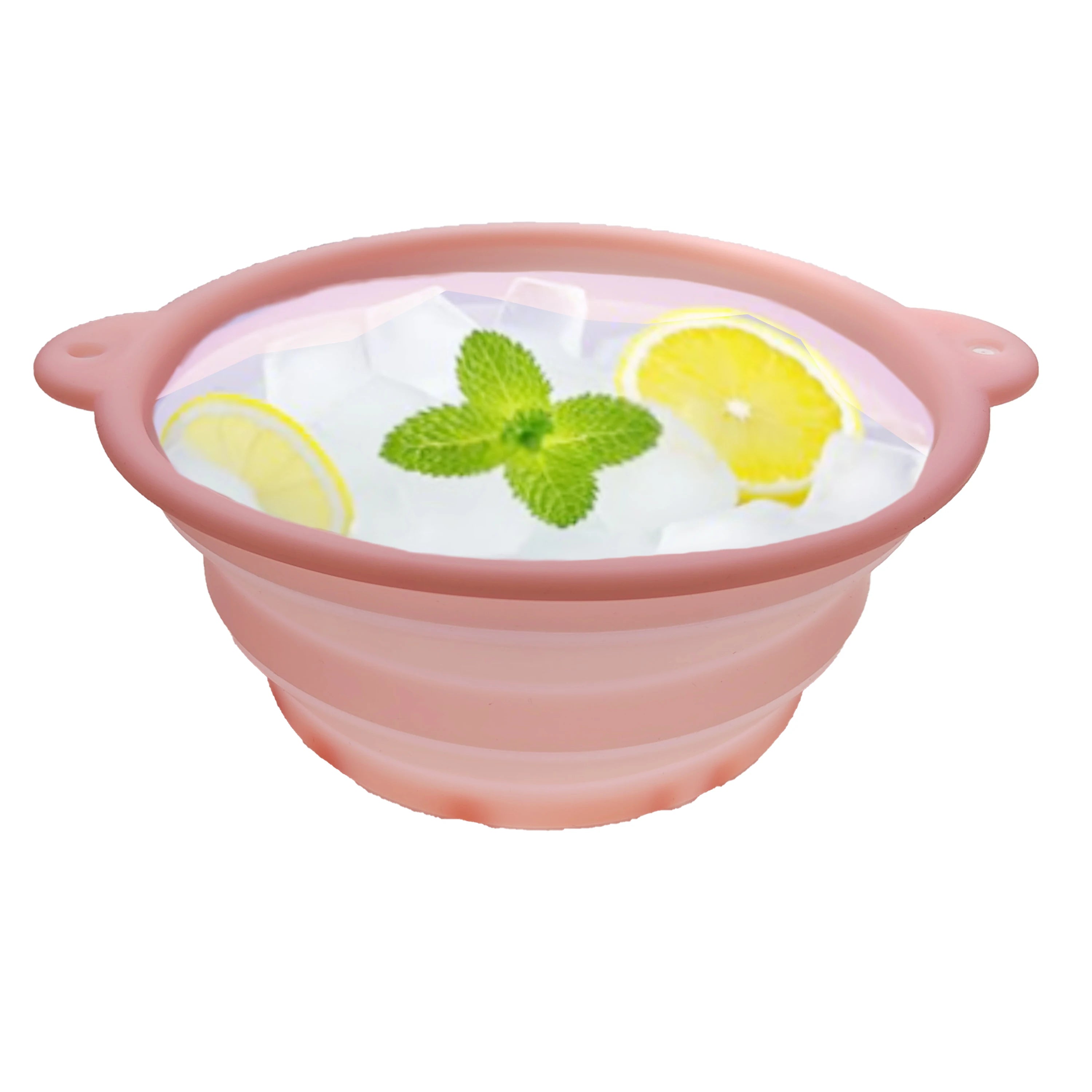 Portable Foldable Silicone Ice Basin With Built-in Ice Tray