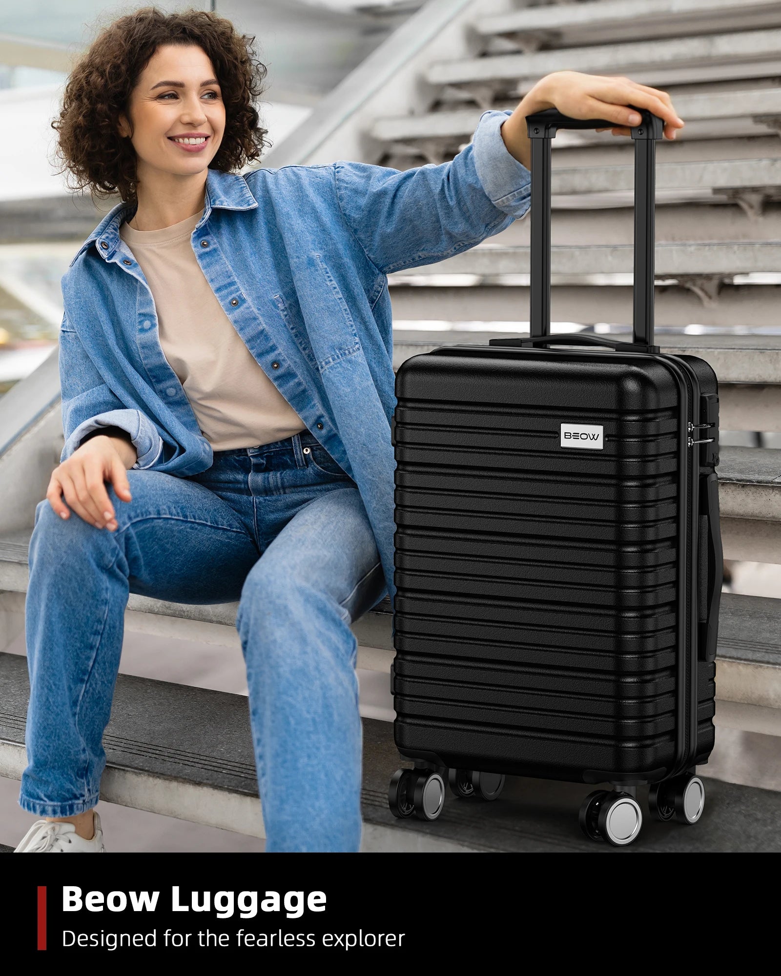 3 Piece 20/24/28 Inch Hardside Lightweight Suitcases