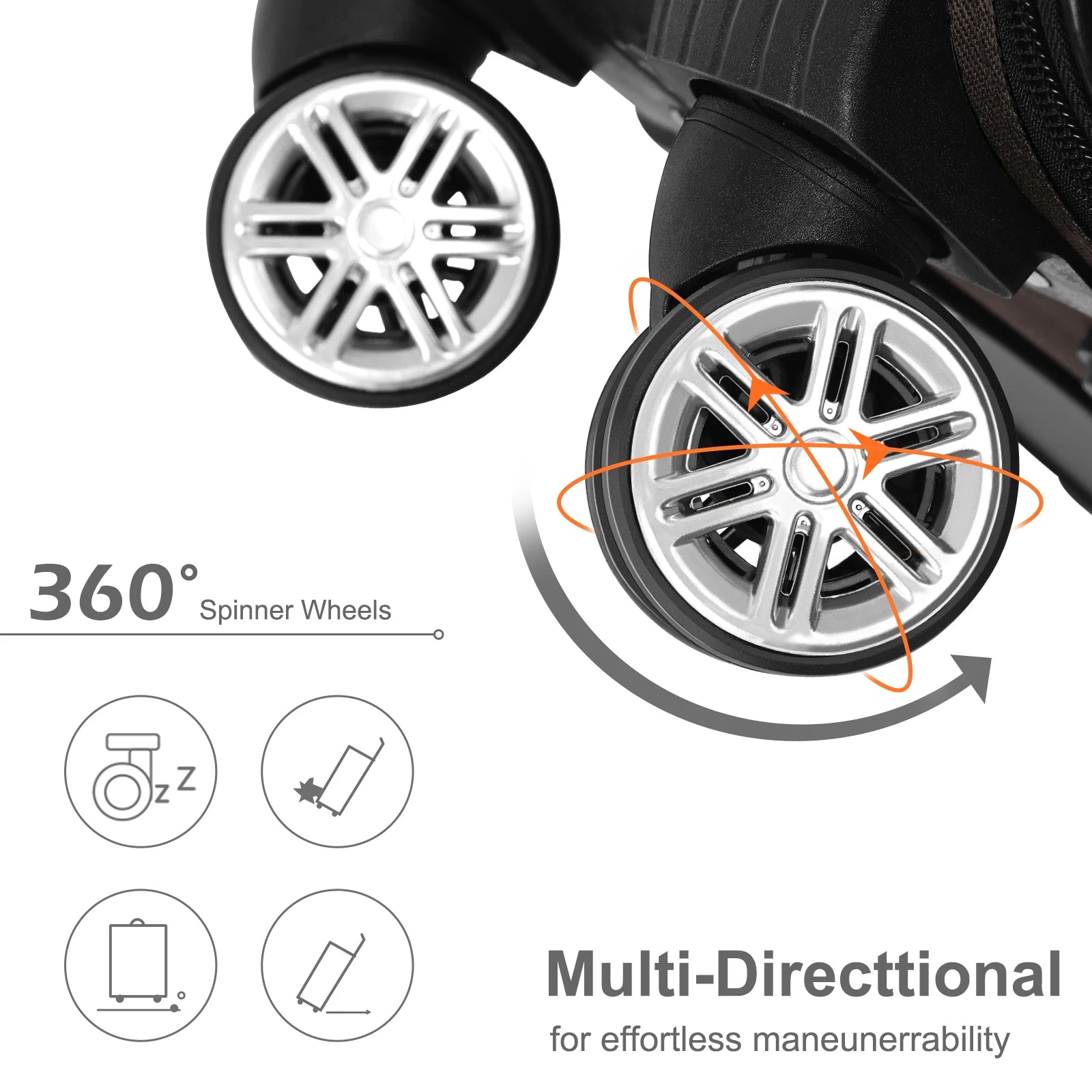 20 inch lightweight luggage with rotating wheels