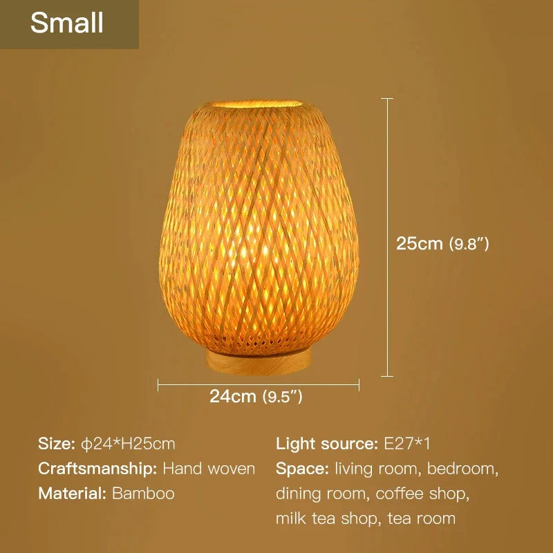 Contemporary Bamboo Weaving Table Lamp