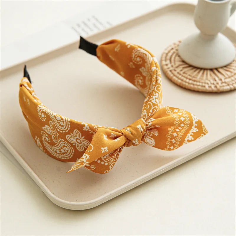 Cotton Cashew Flowers Printing Butterfly Hair Clips