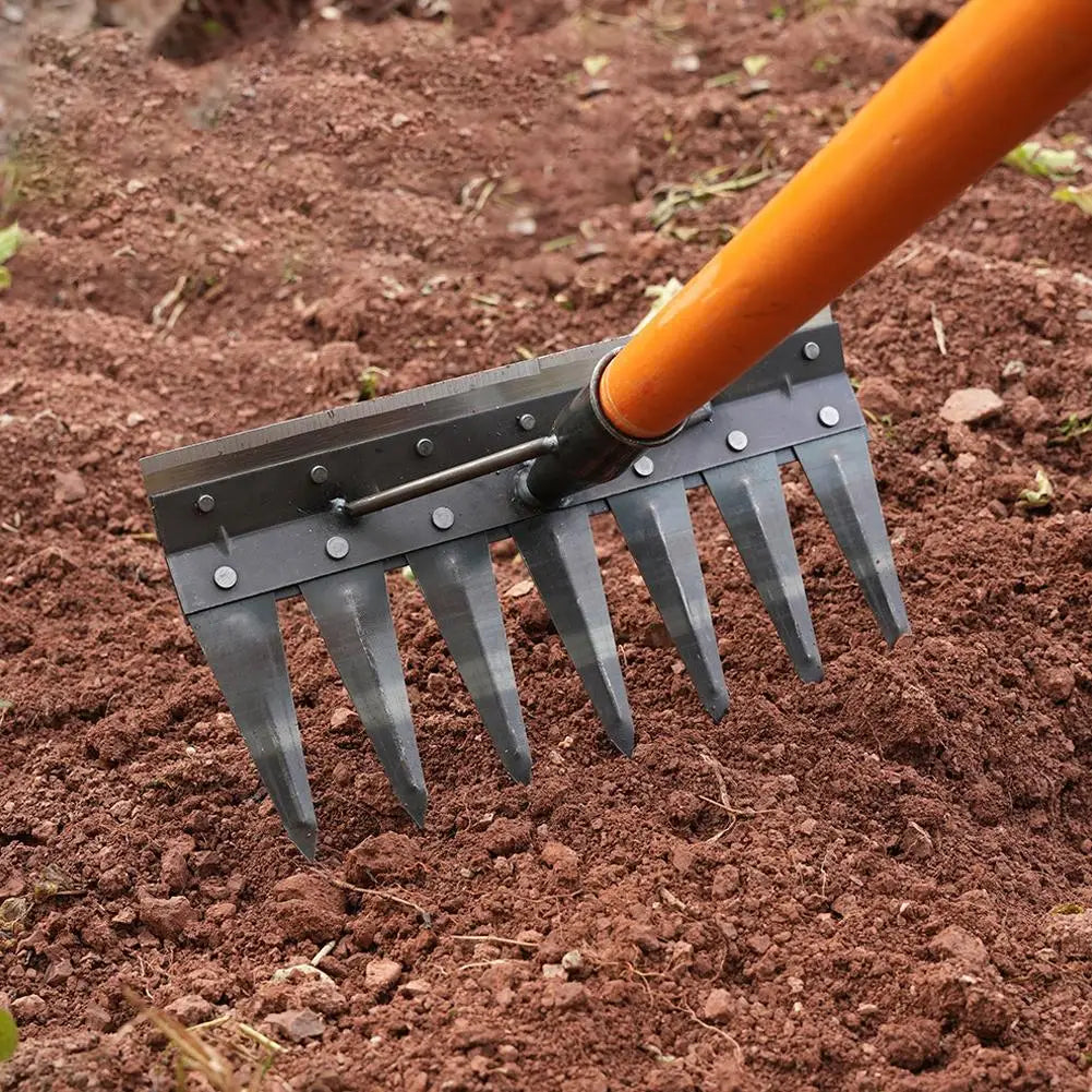 Heavy-Duty Steel Garden Hand Weeding Rake