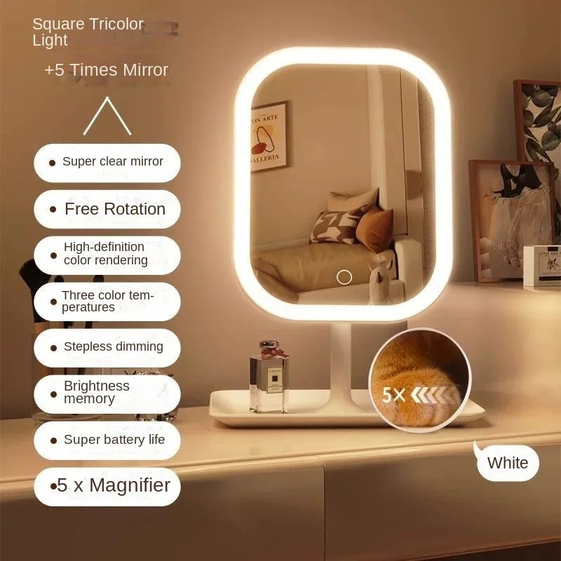 Illuminated makeup mirror