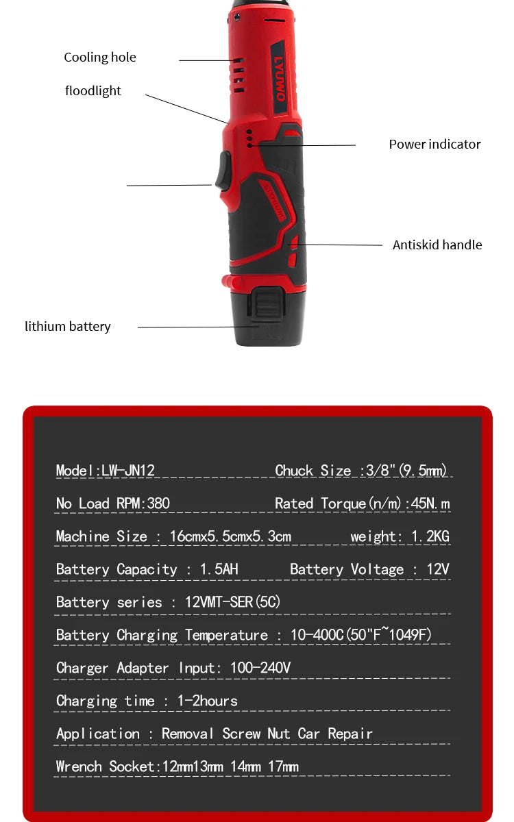 Cordless Right Angle Electric Wrench