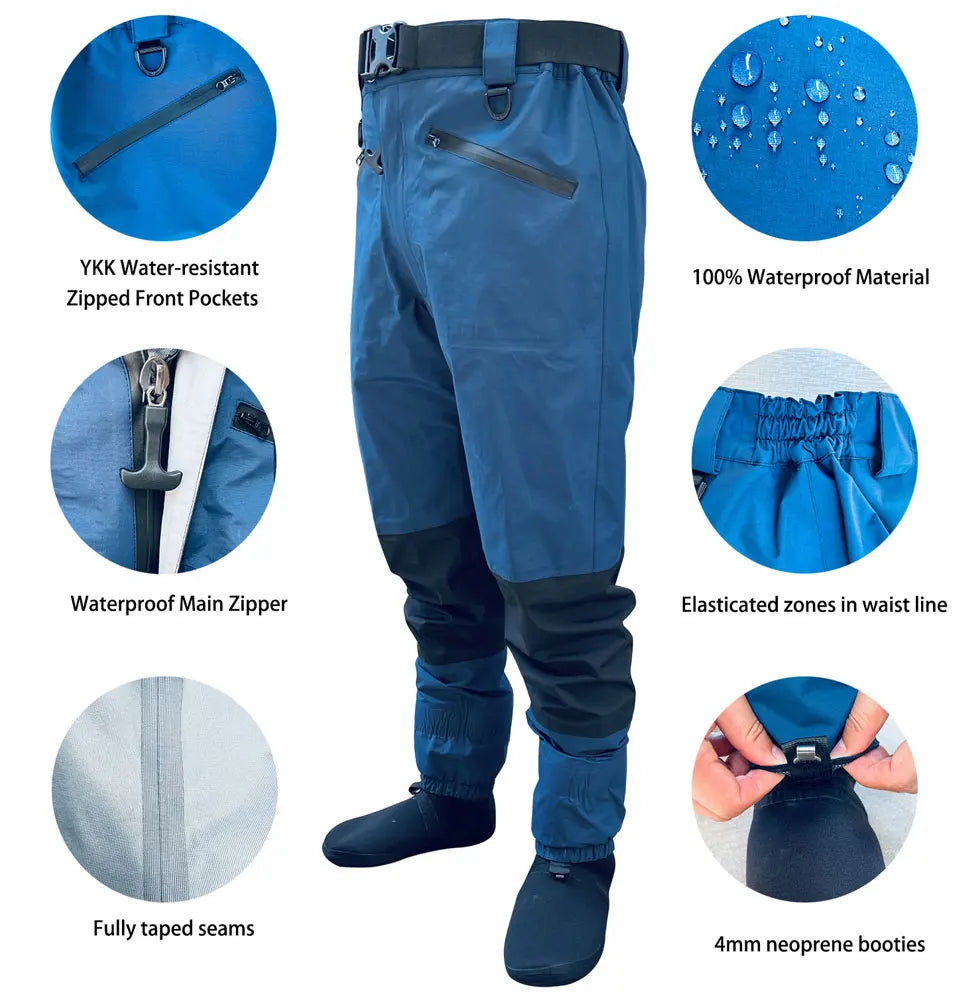 Breathable Stockingfoot Waist Height Wading Pants
