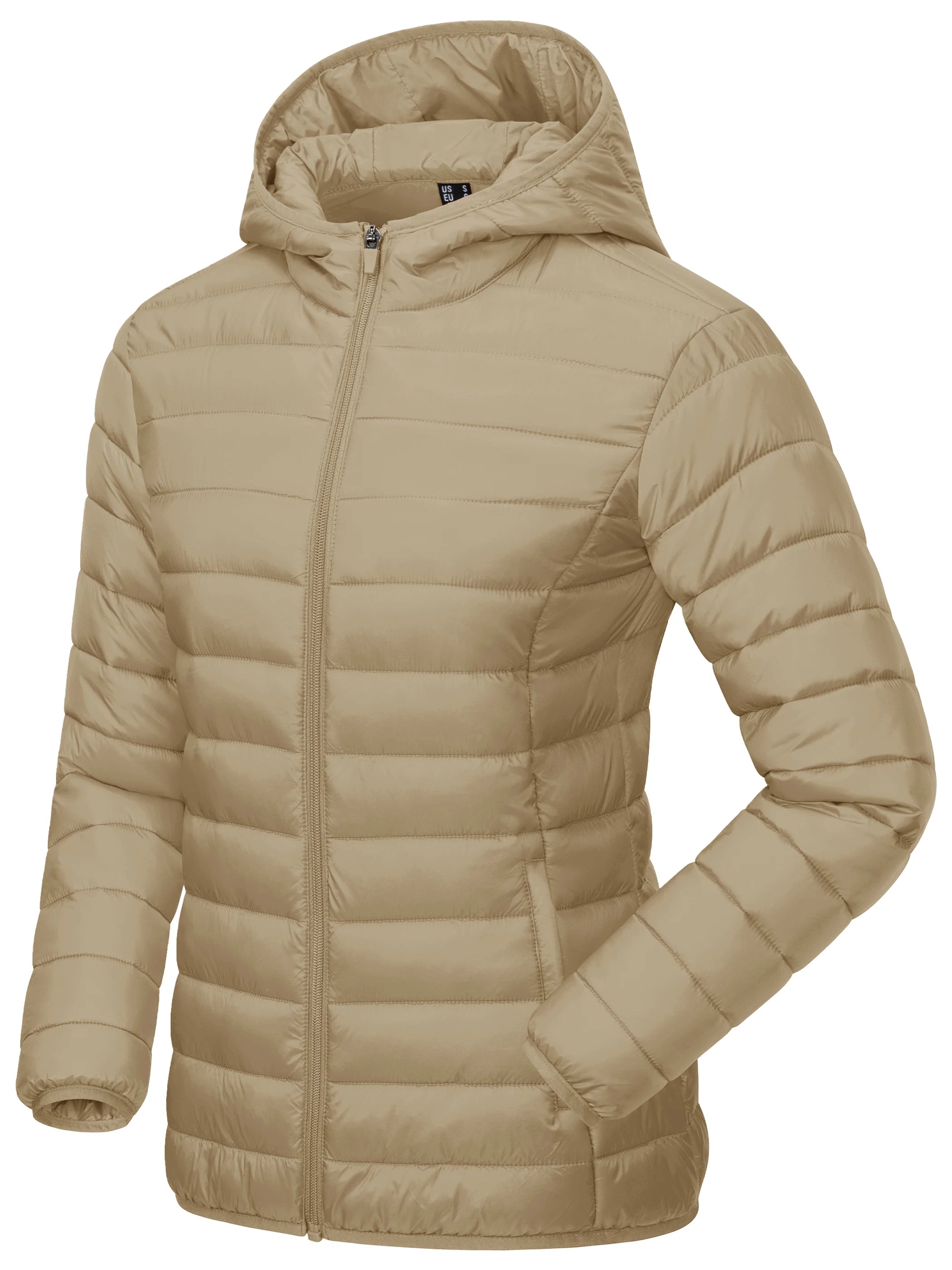 TACVASEN Winter Hooded Puffer Jacket Womens Quilted Warm Coats Casual Windbreaker Waterproof Padded Lightweight Outdoor Outwear