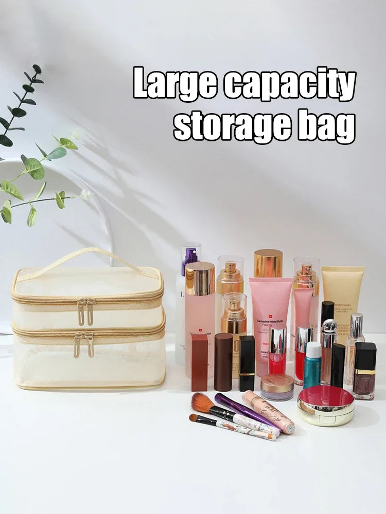 Double Layer Mesh Makeup Bag