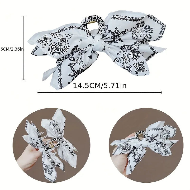 Cotton Cashew Flowers Printing Butterfly Hair Clips