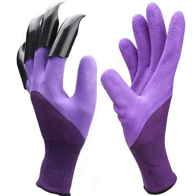 4/8 Hand Claw ABS Plastic Garden Rubber Gloves