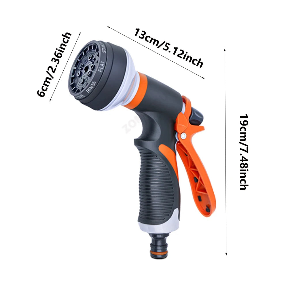 1-2Pc Watering Gun Garden 8 Modes High Pressure Sprayer
